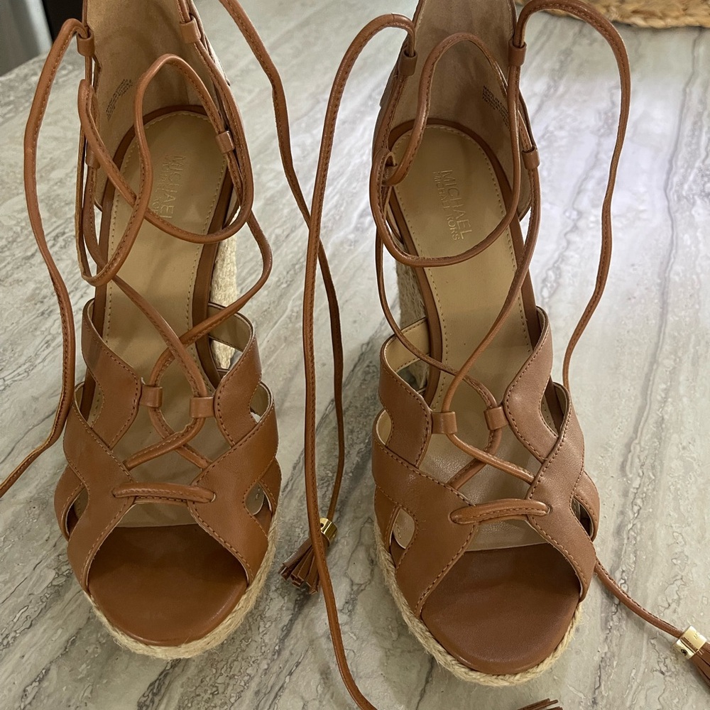 Lace-Up Michael Kors Wedge Sandals